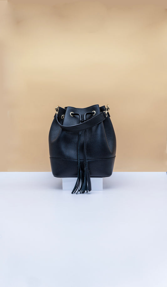 Eli Italian Leather Bucket Bag