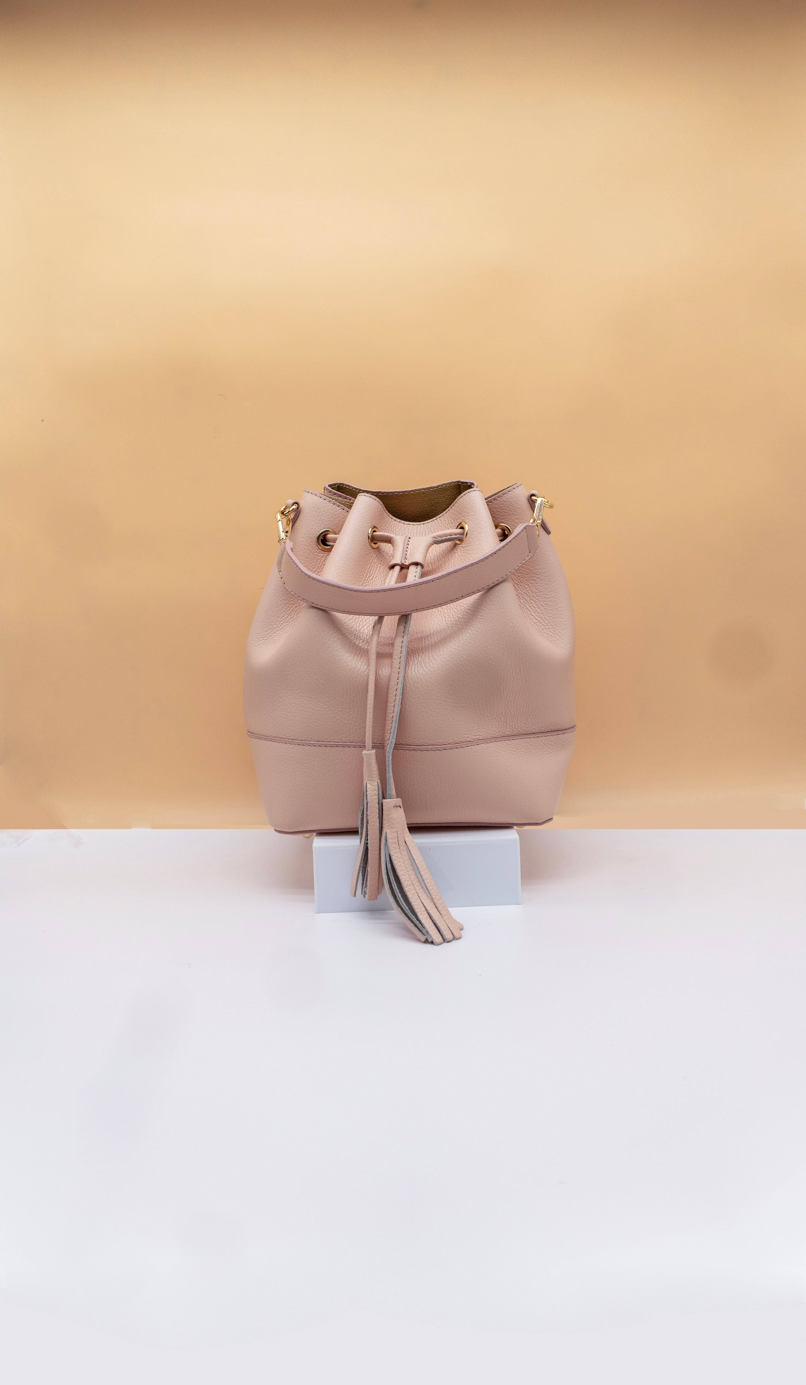 Eli Italian Leather Bucket Bag