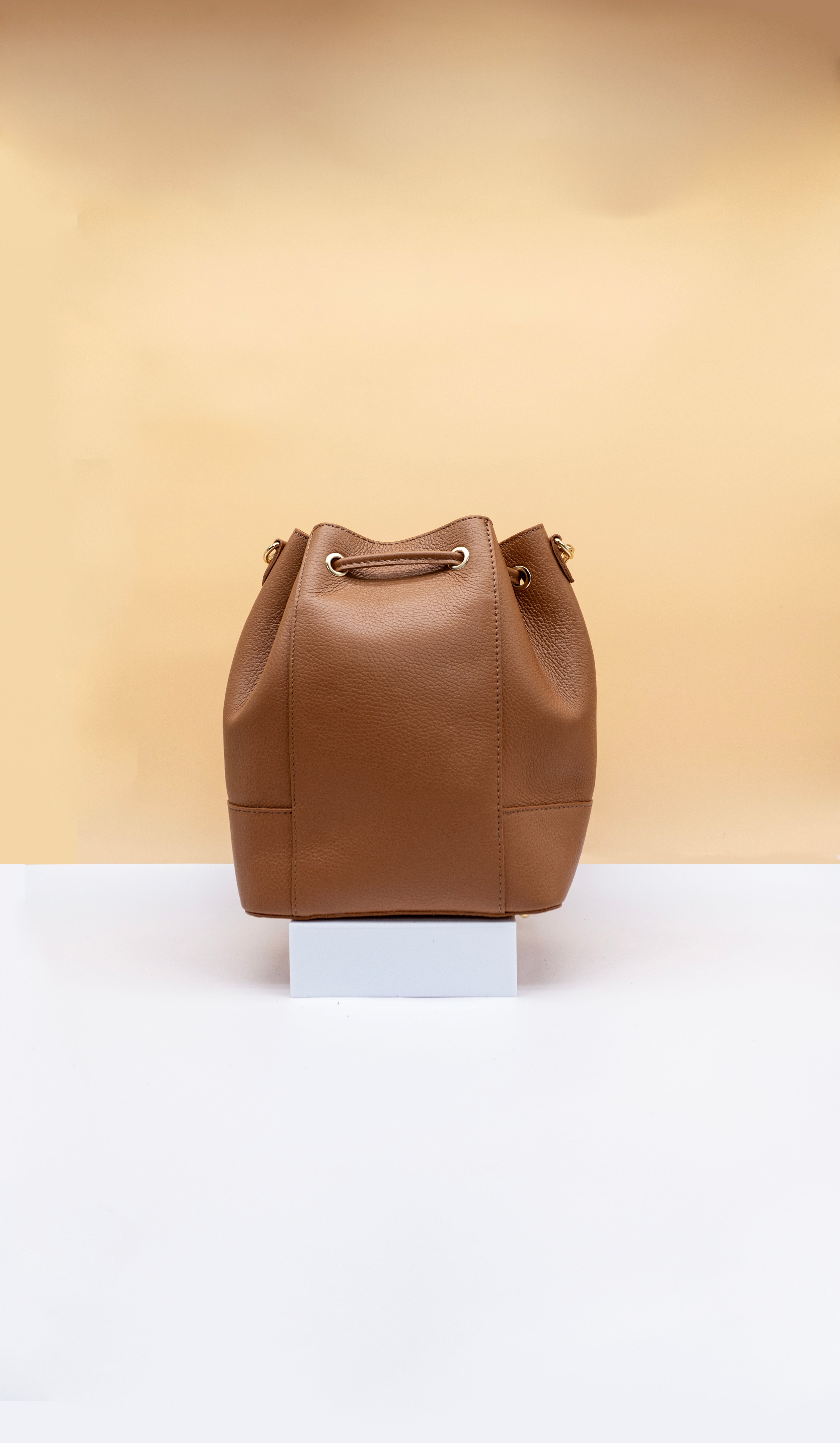 Eli Italian Leather Bucket Bag