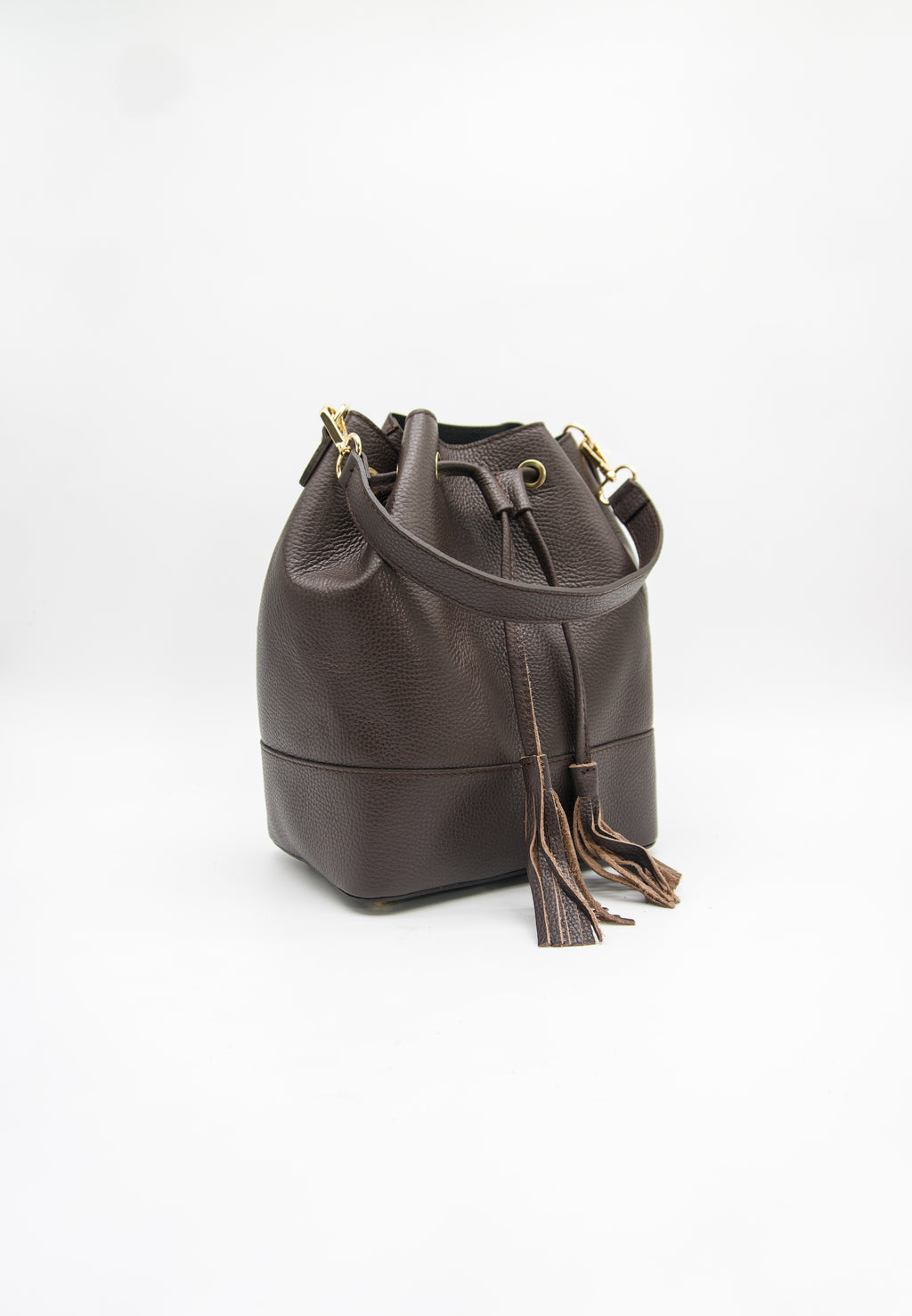 Eli Italian Leather Bucket Bag
