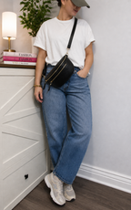 Italian Leather Zip Pocket Belt Bag