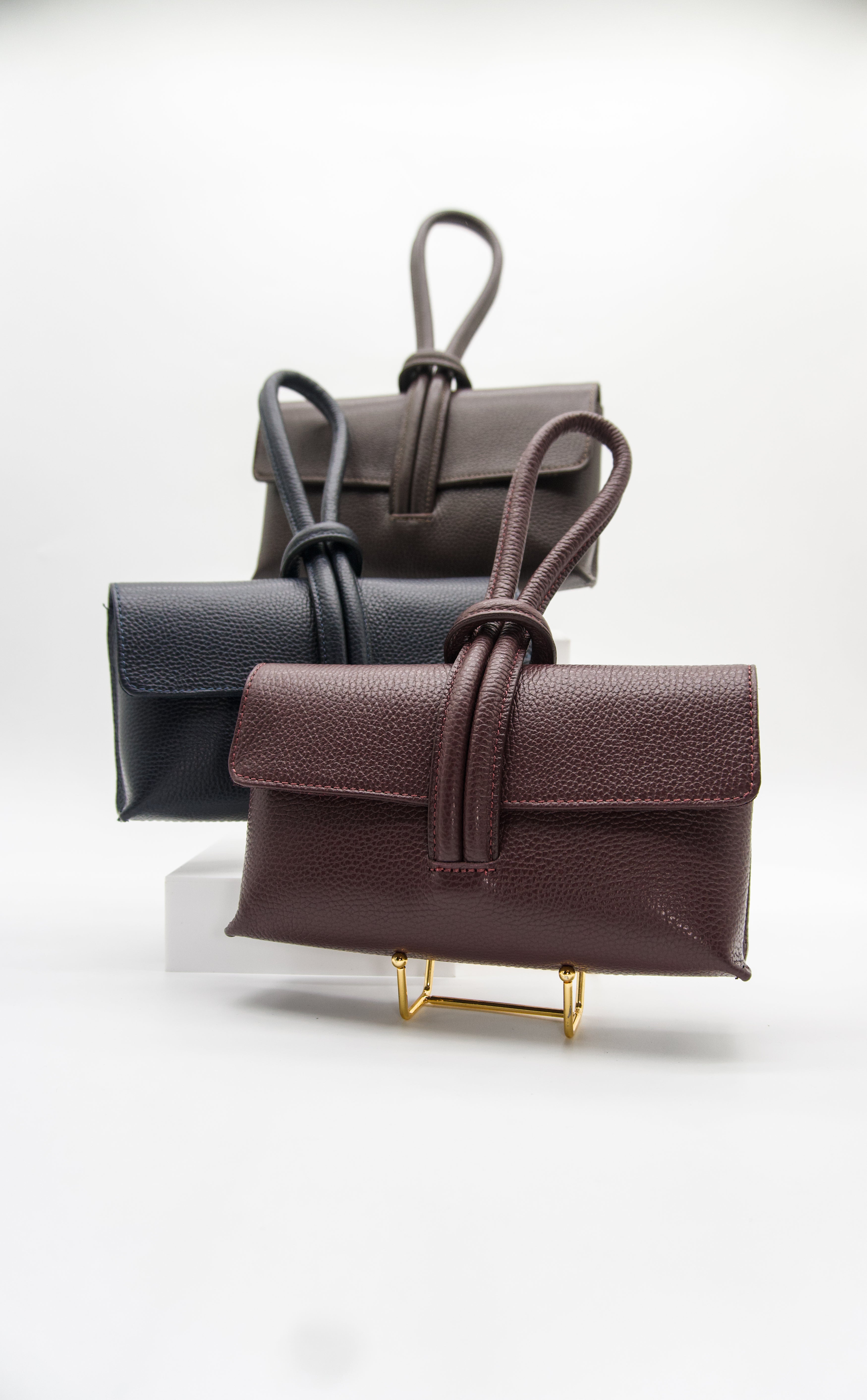 Giselle Top Handle Leather Clutch