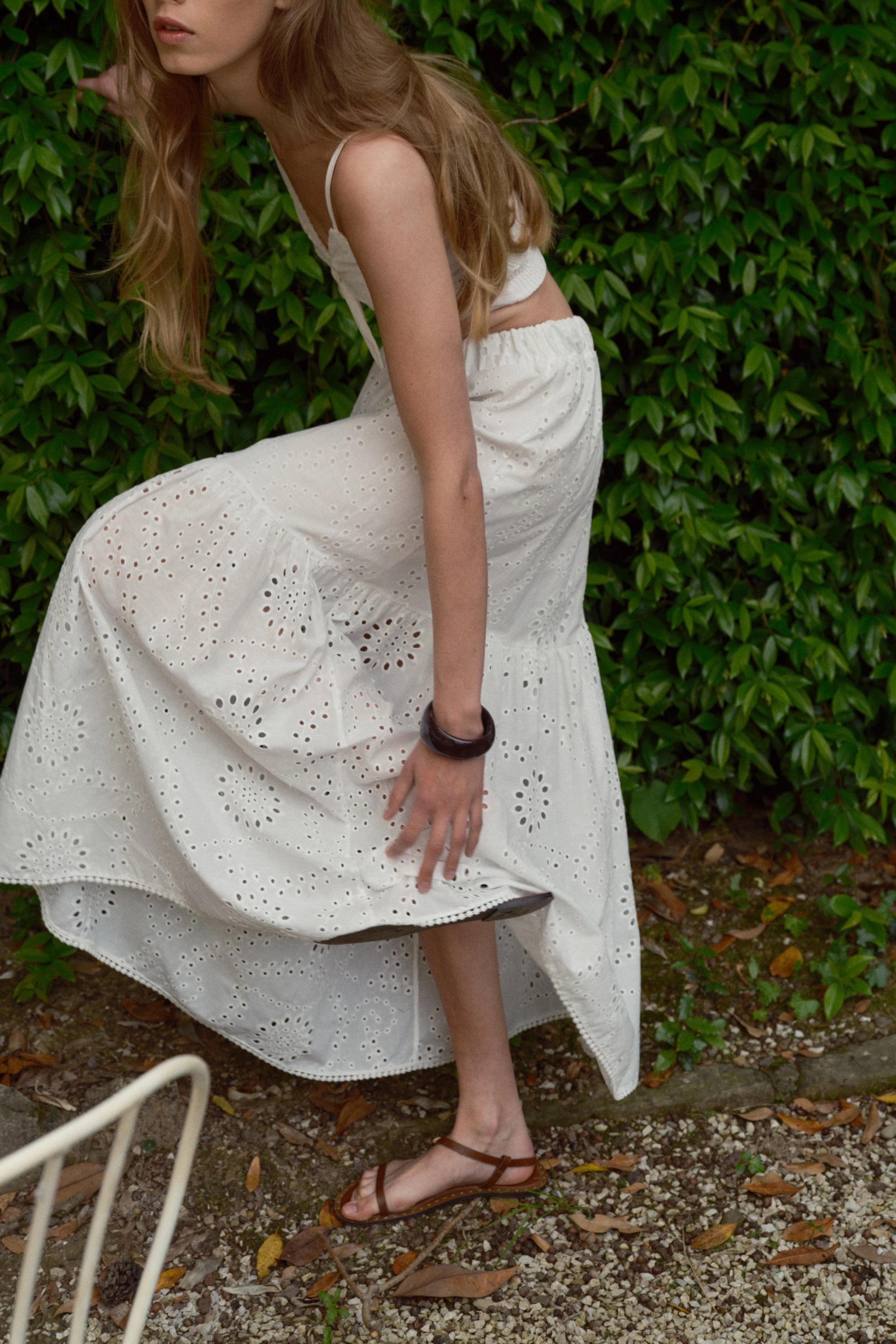 Eyelet Maxi Skirt
