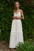 Eyelet Maxi Skirt