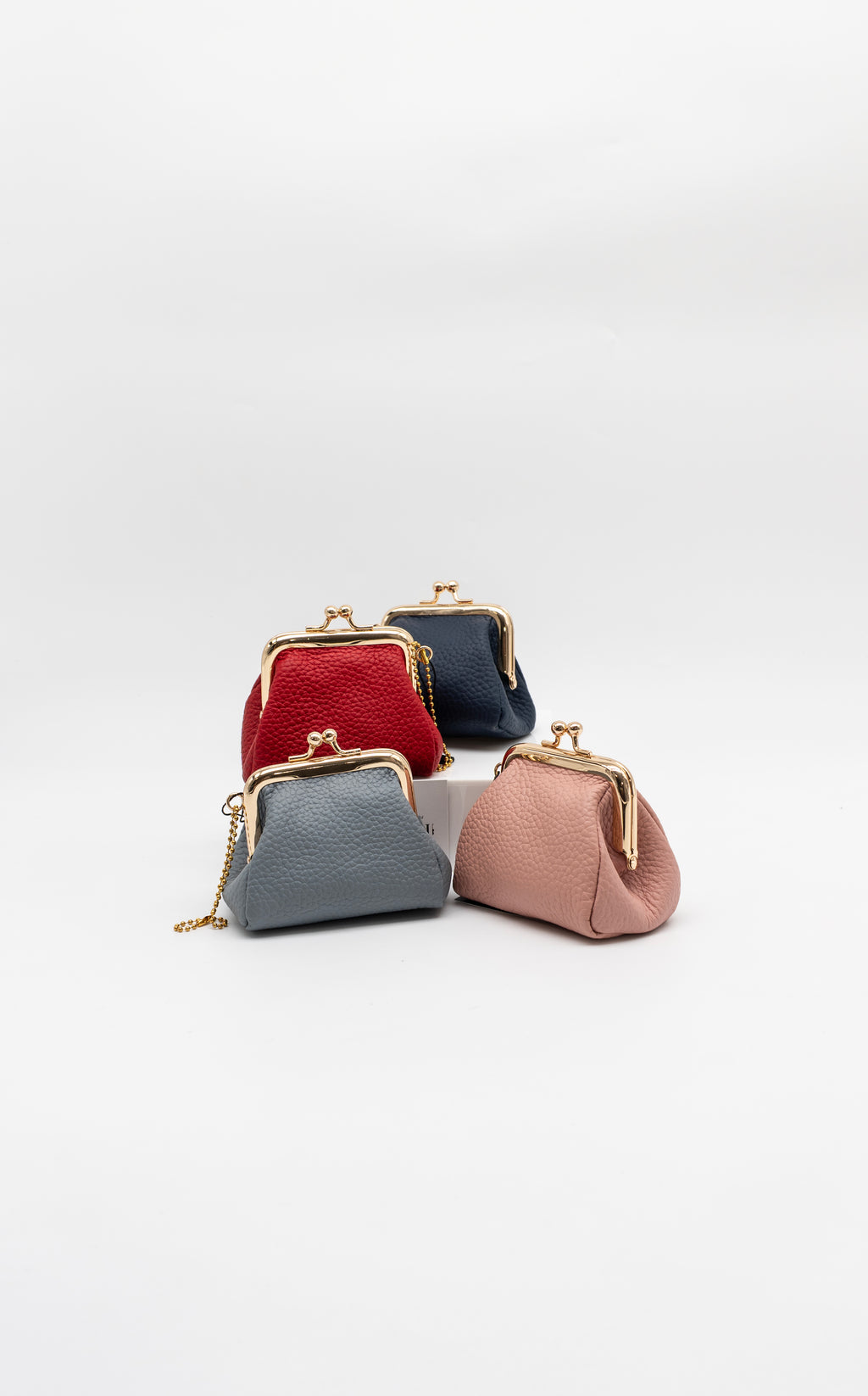 Italian Leather Kiss Lock Coin Purse