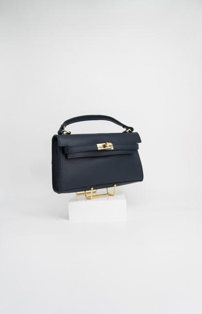 Viola Top Handle Turn Clasp Italian Leather Bag