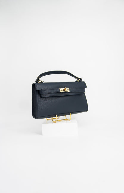 Viola Top Handle Turn Clasp Italian Leather Bag