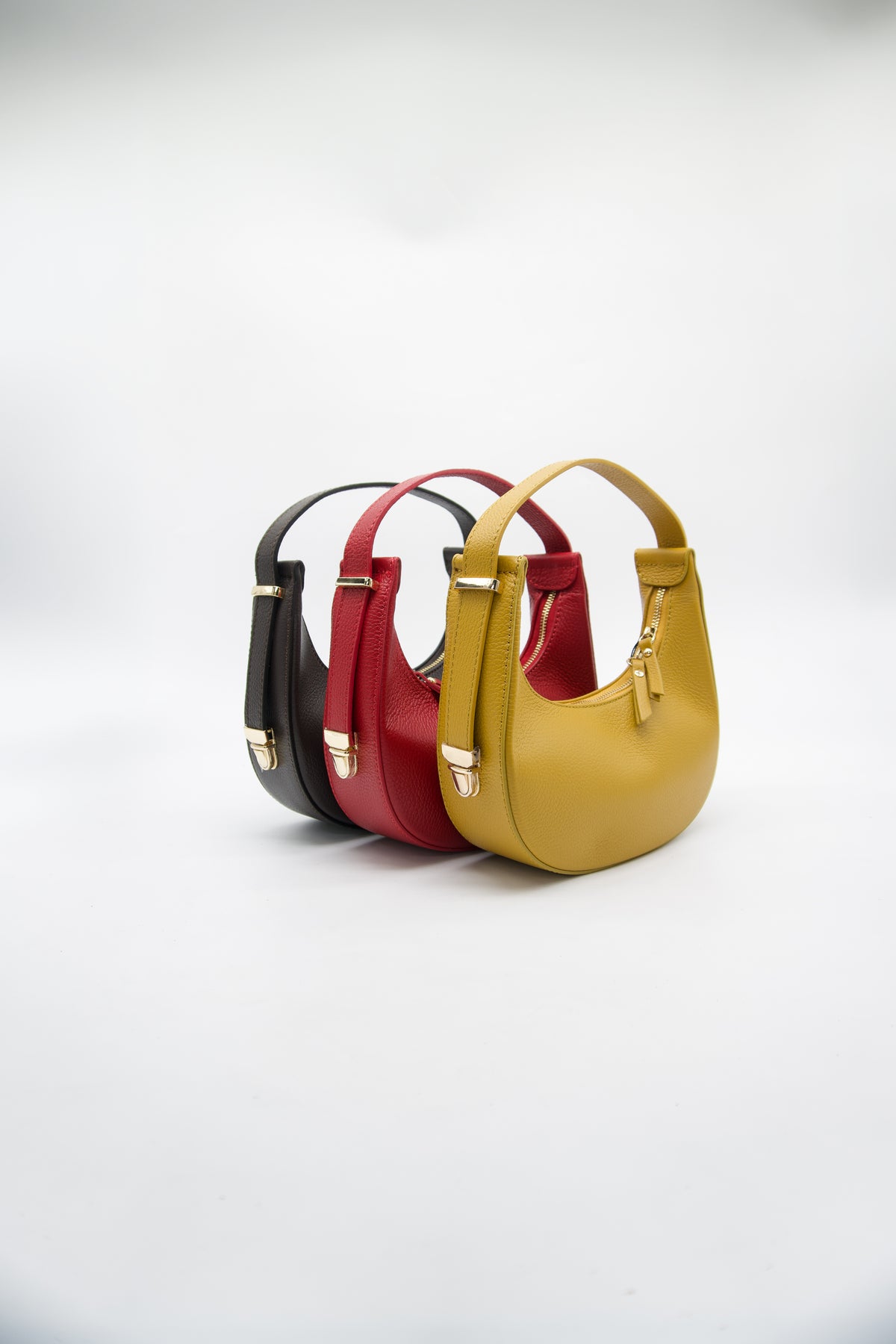 Pia Italian Leather Crescent Bag