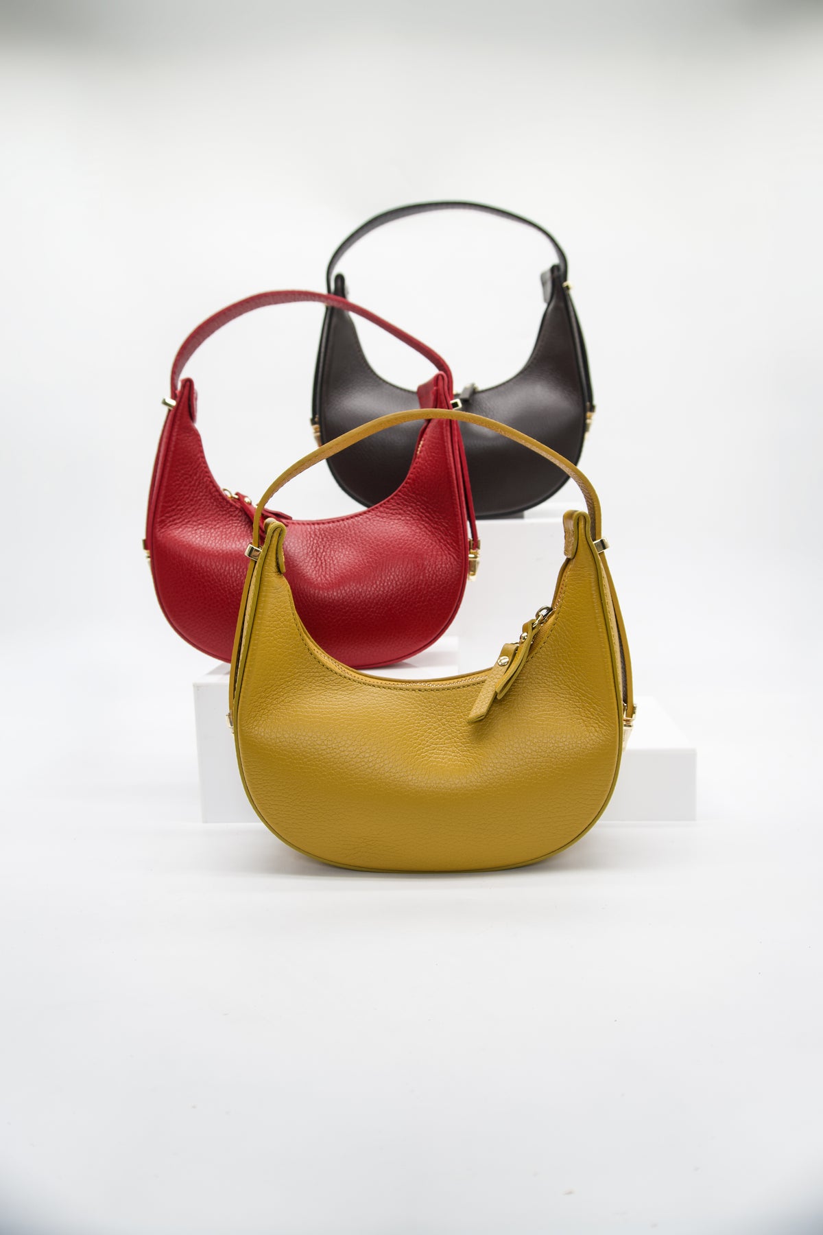 Pia Italian Leather Crescent Bag
