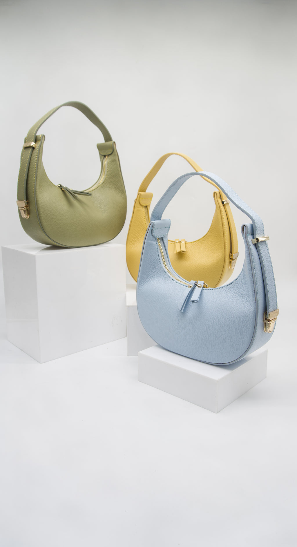 Pia Italian Leather Crescent Bag