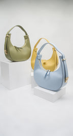 Pia Italian Leather Crescent Bag