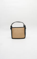 Francesca Raffia & Leather Top Handle Bag