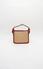 Francesca Raffia & Leather Top Handle Bag