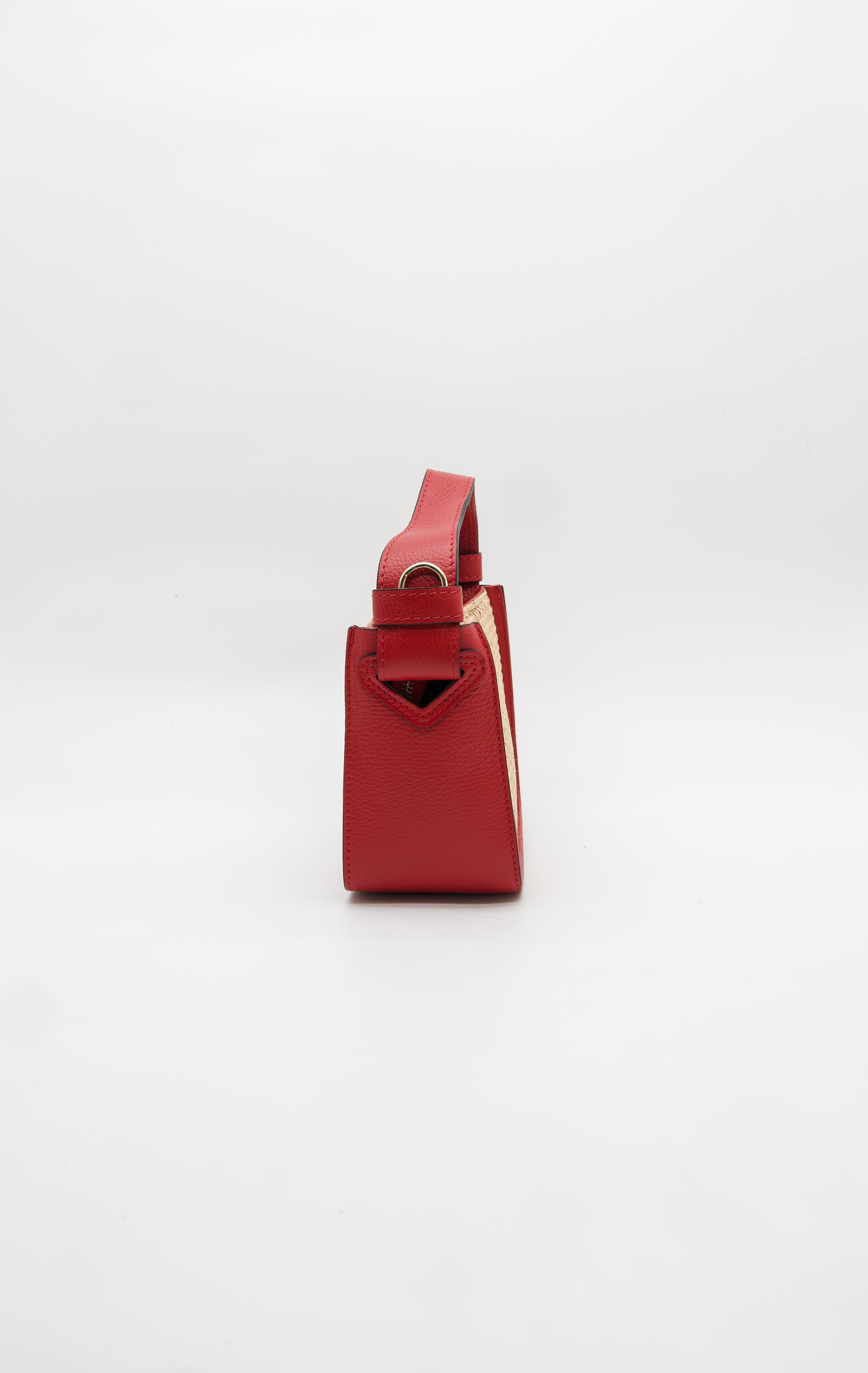 Francesca Raffia & Leather Top Handle Bag