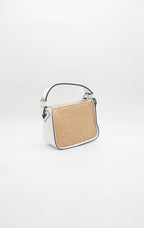Francesca Raffia & Leather Top Handle Bag