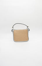 Francesca Raffia & Leather Top Handle Bag