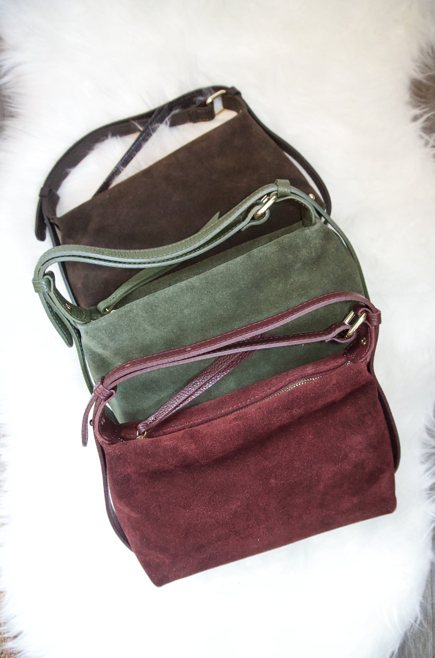 Delfina Suede & Leather Shoulder Bag