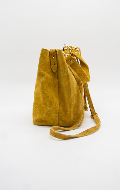 Elena Soft Italian Suede Bucket Bag