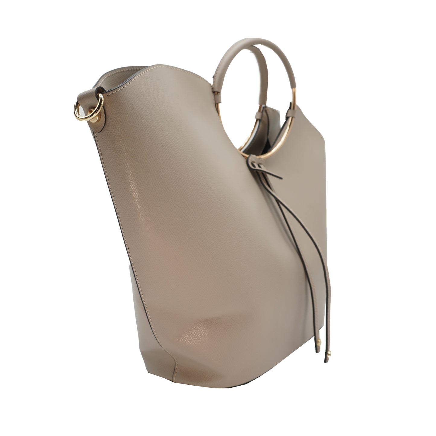 Bianca Circle Handle Bag in Taupe