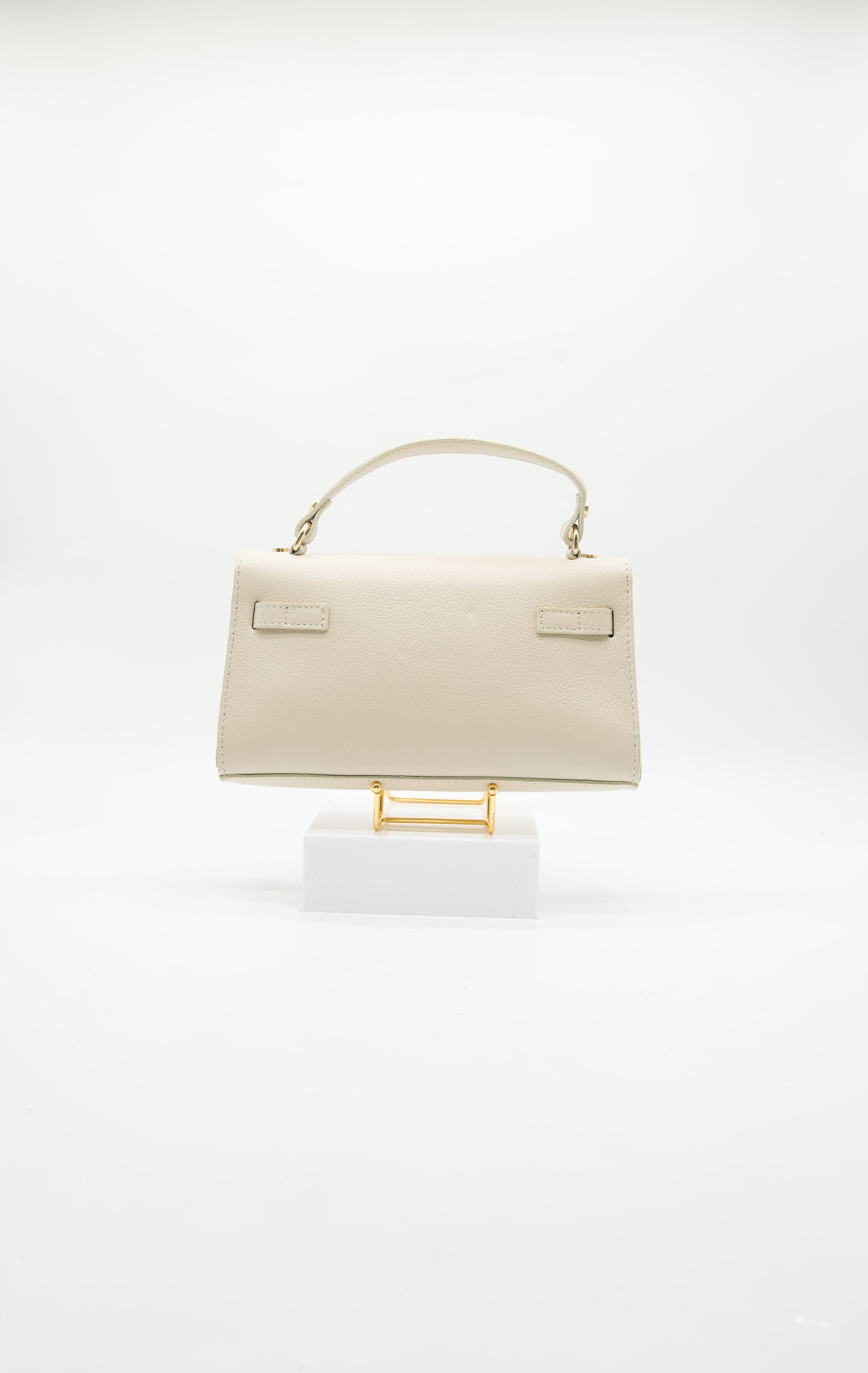 Viola Top Handle Turn Clasp Italian Leather Bag
