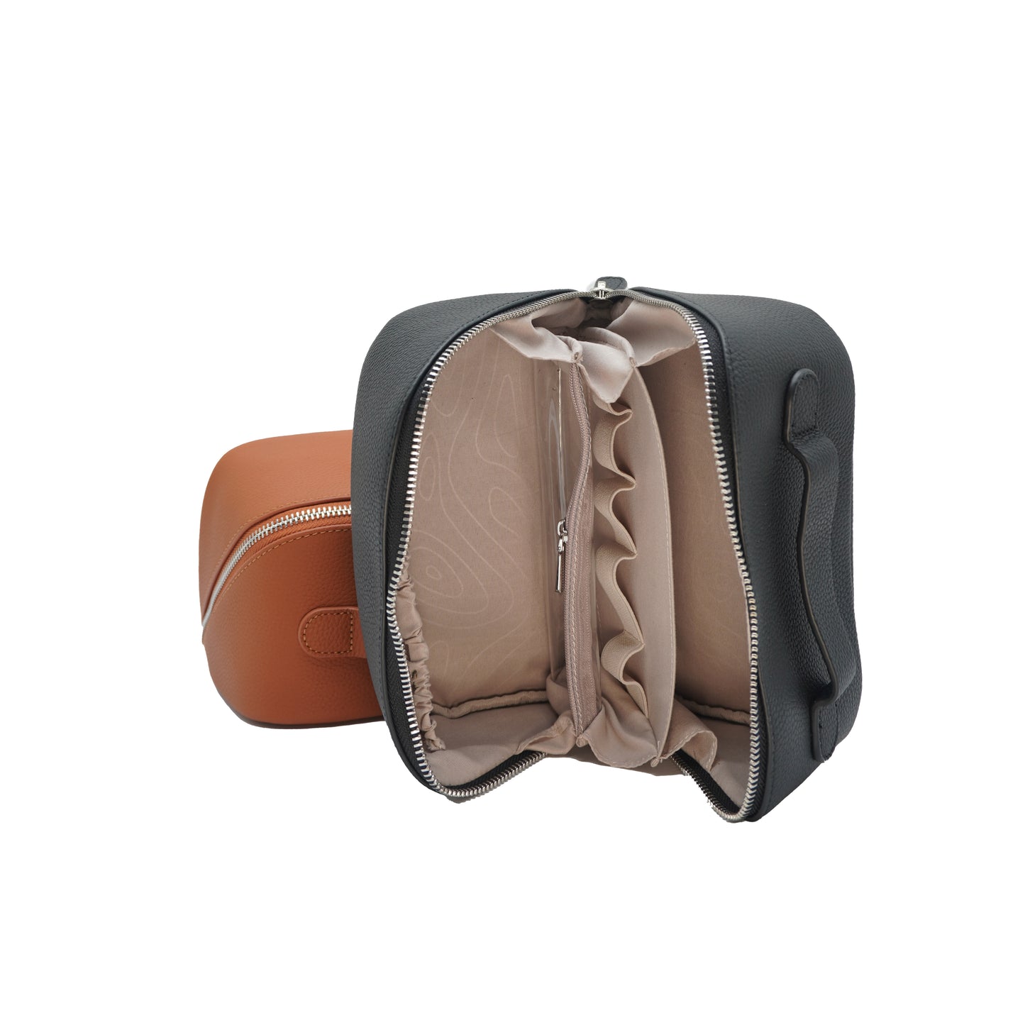Travel Vanity & Makeup Bag in Italian Leather