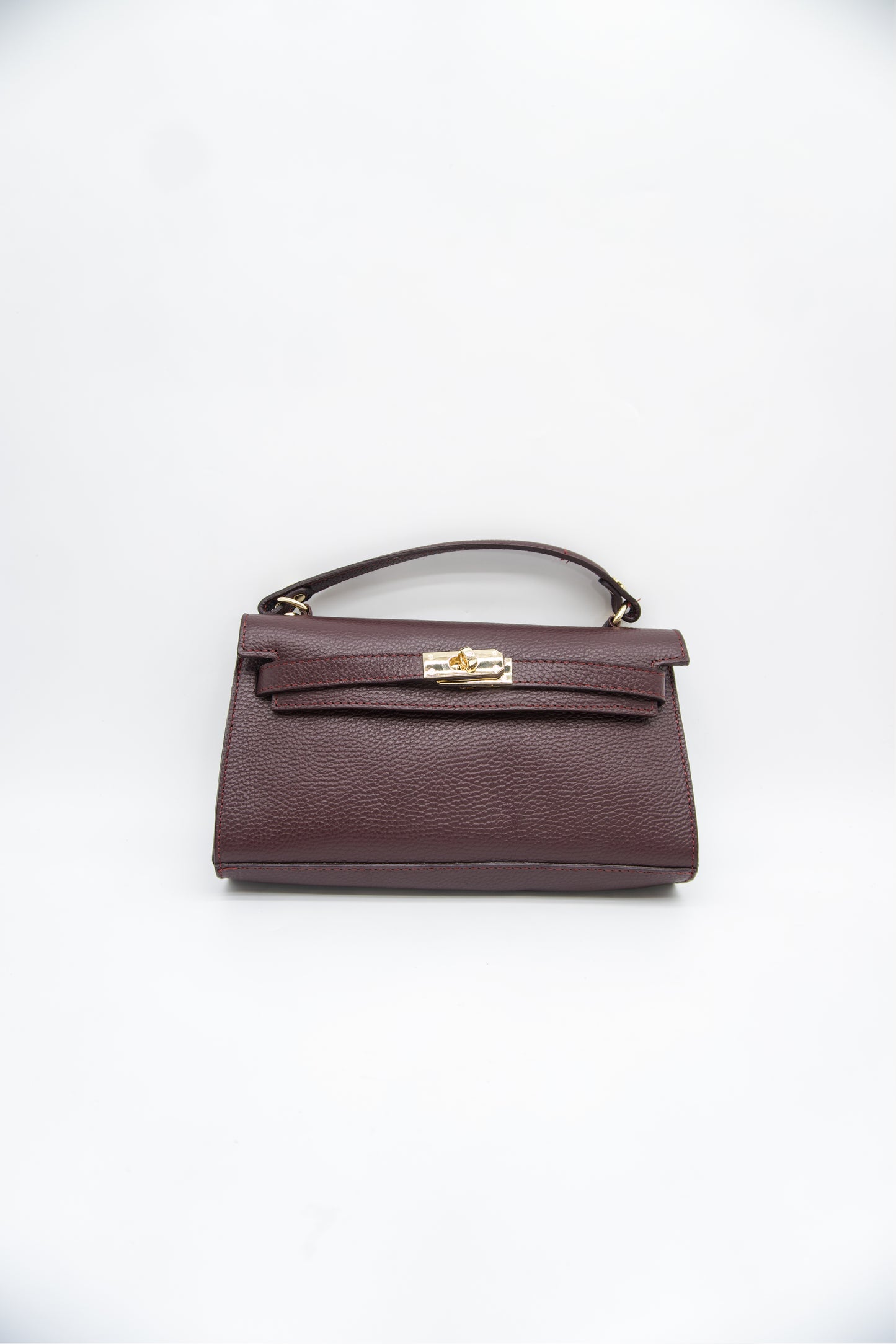 Viola Top Handle Turn Clasp Italian Leather Bag