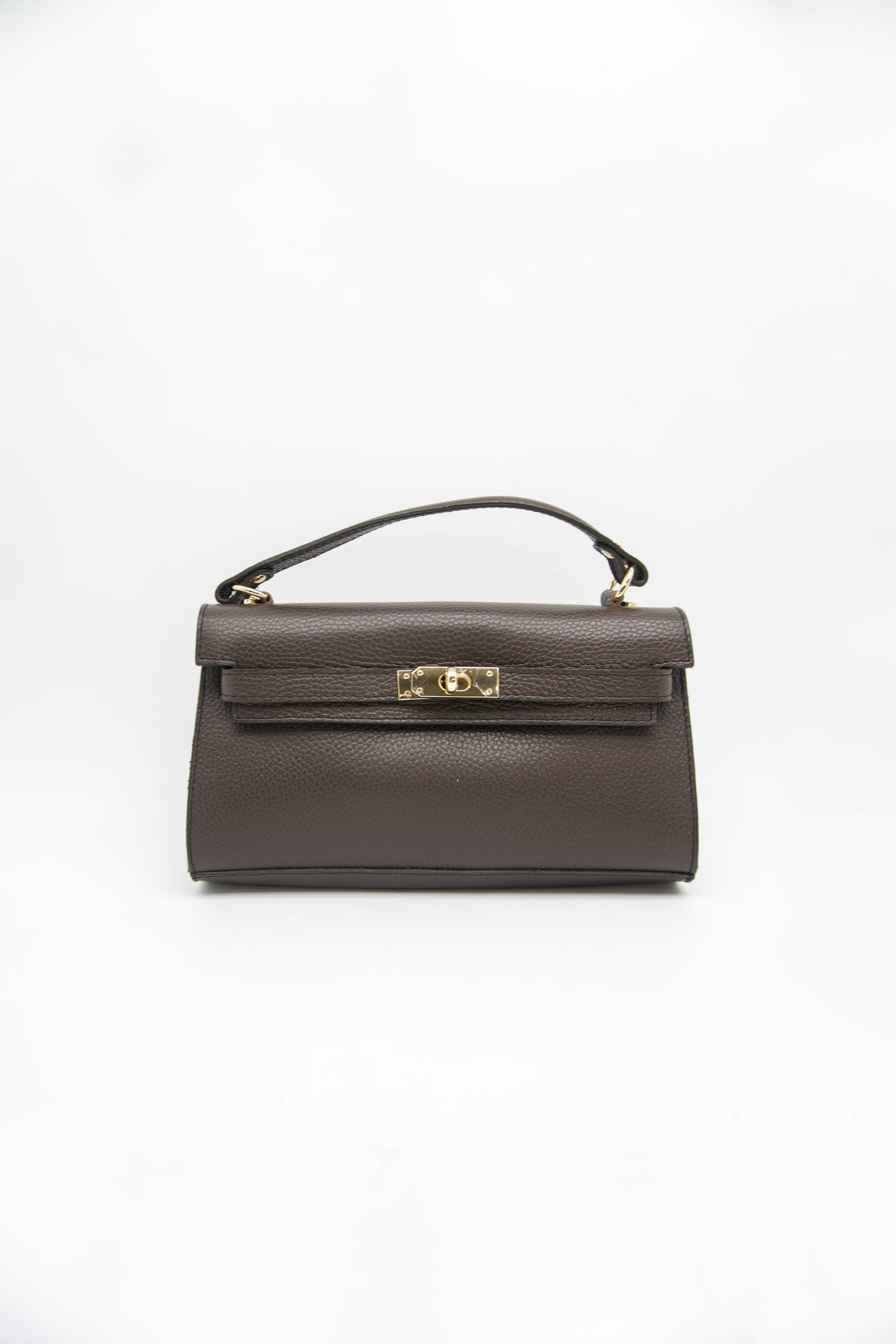 Viola Top Handle Turn Clasp Italian Leather Bag