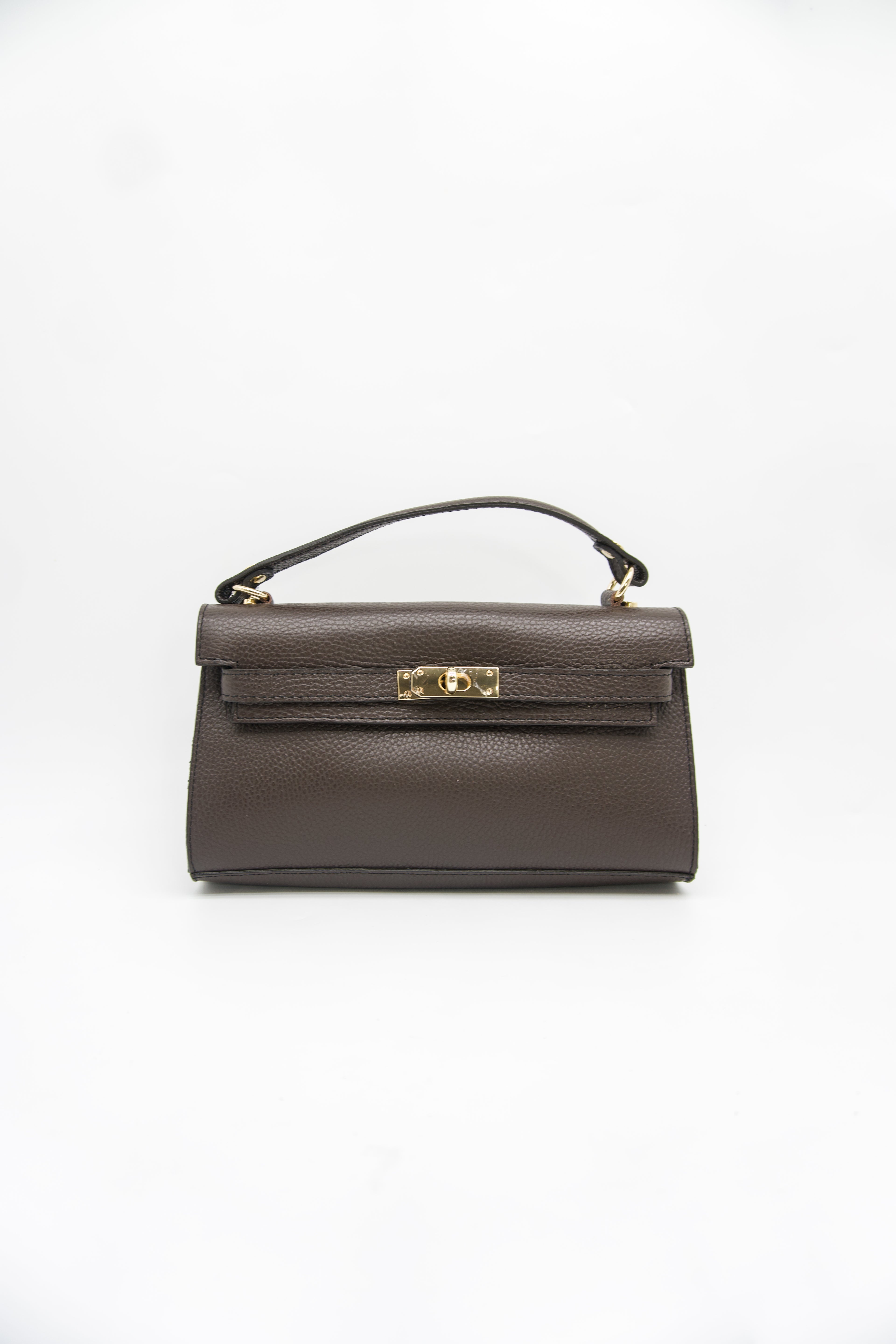 Viola Top Handle Turn Clasp Italian Leather Bag