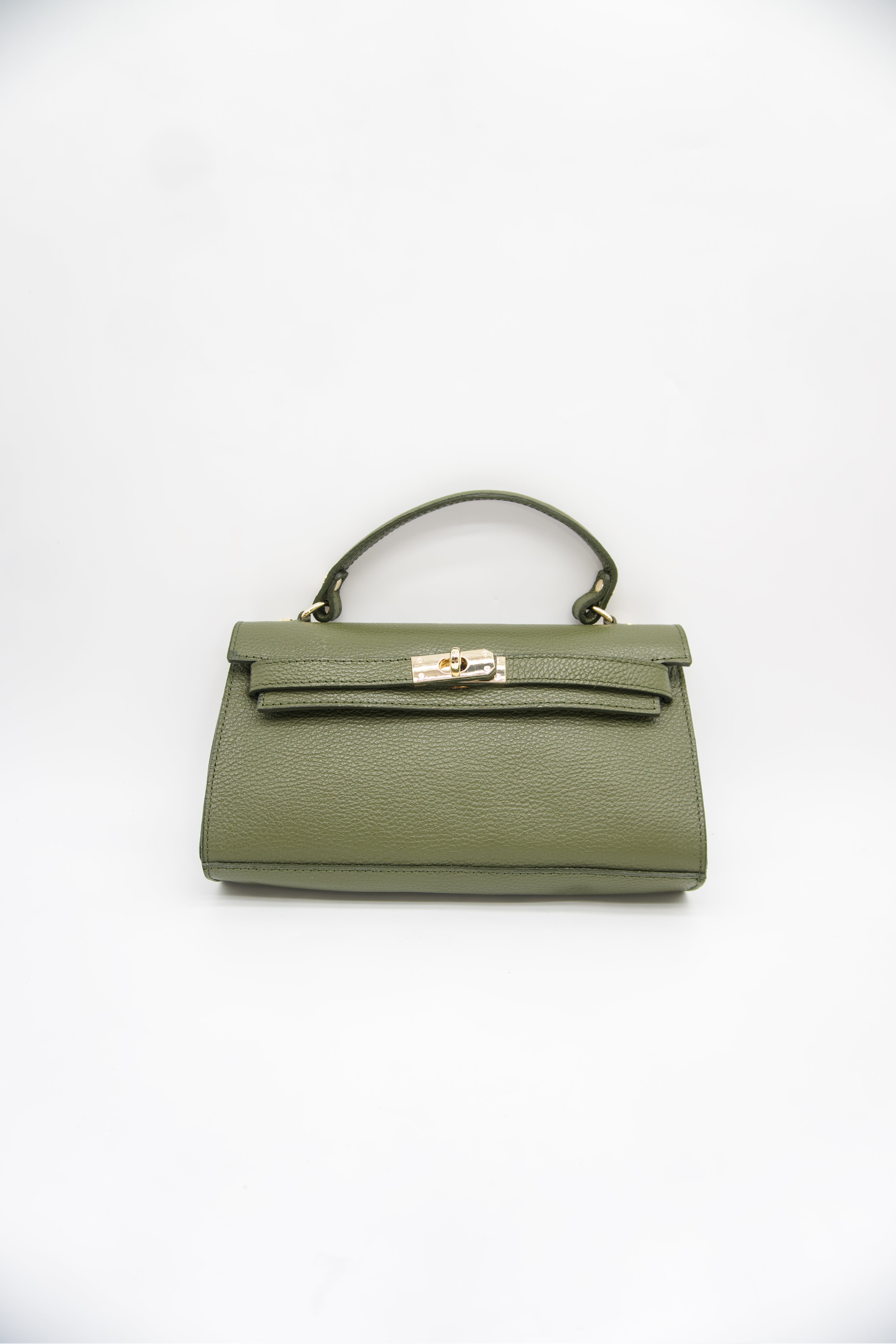 Viola Top Handle Turn Clasp Italian Leather Bag