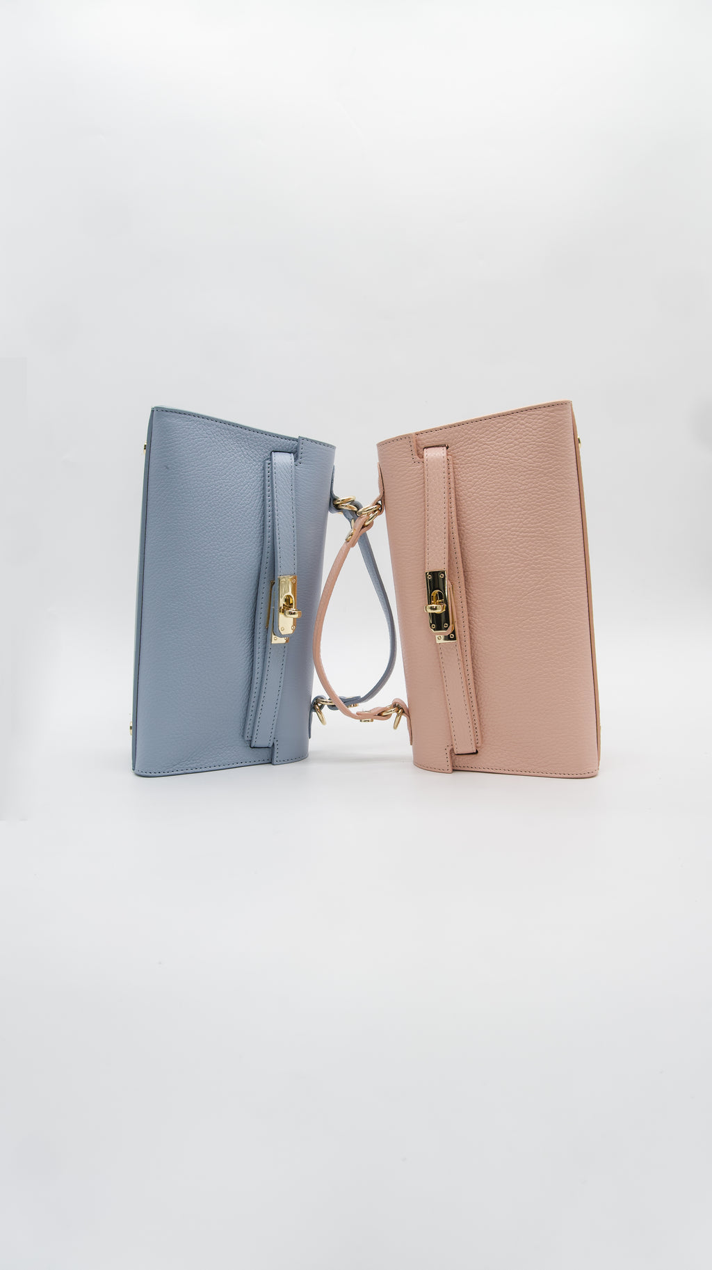 Vittoria Top Handle Turn Clasp Italian Leather Bag