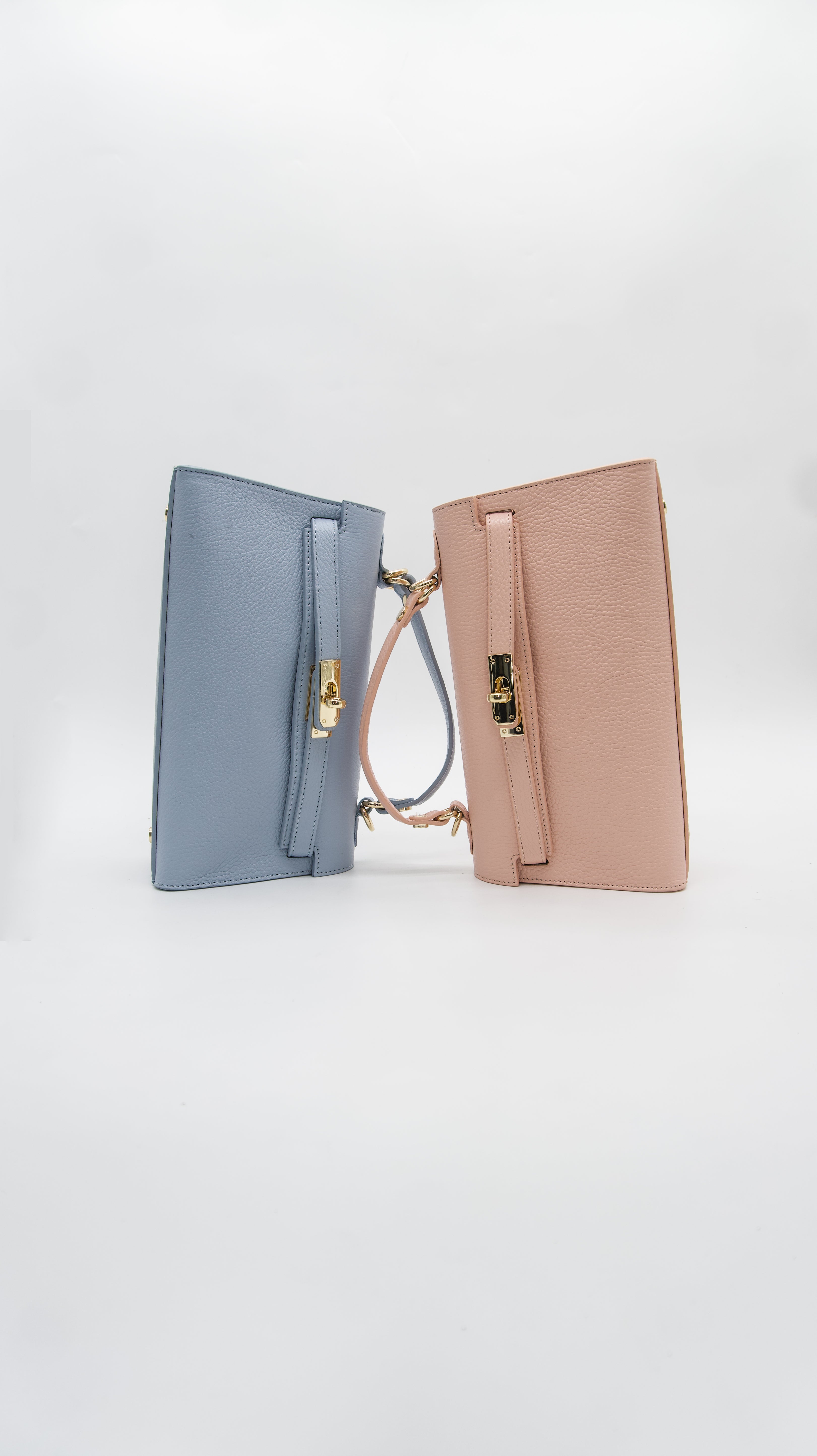 Vittoria Top Handle Turn Clasp Italian Leather Bag