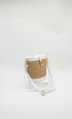 Margherita Raffia & Leather Bucket Bag