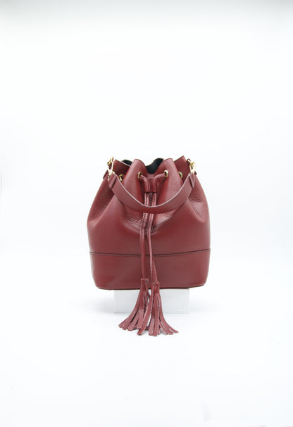Eli Italian Leather Bucket Bag
