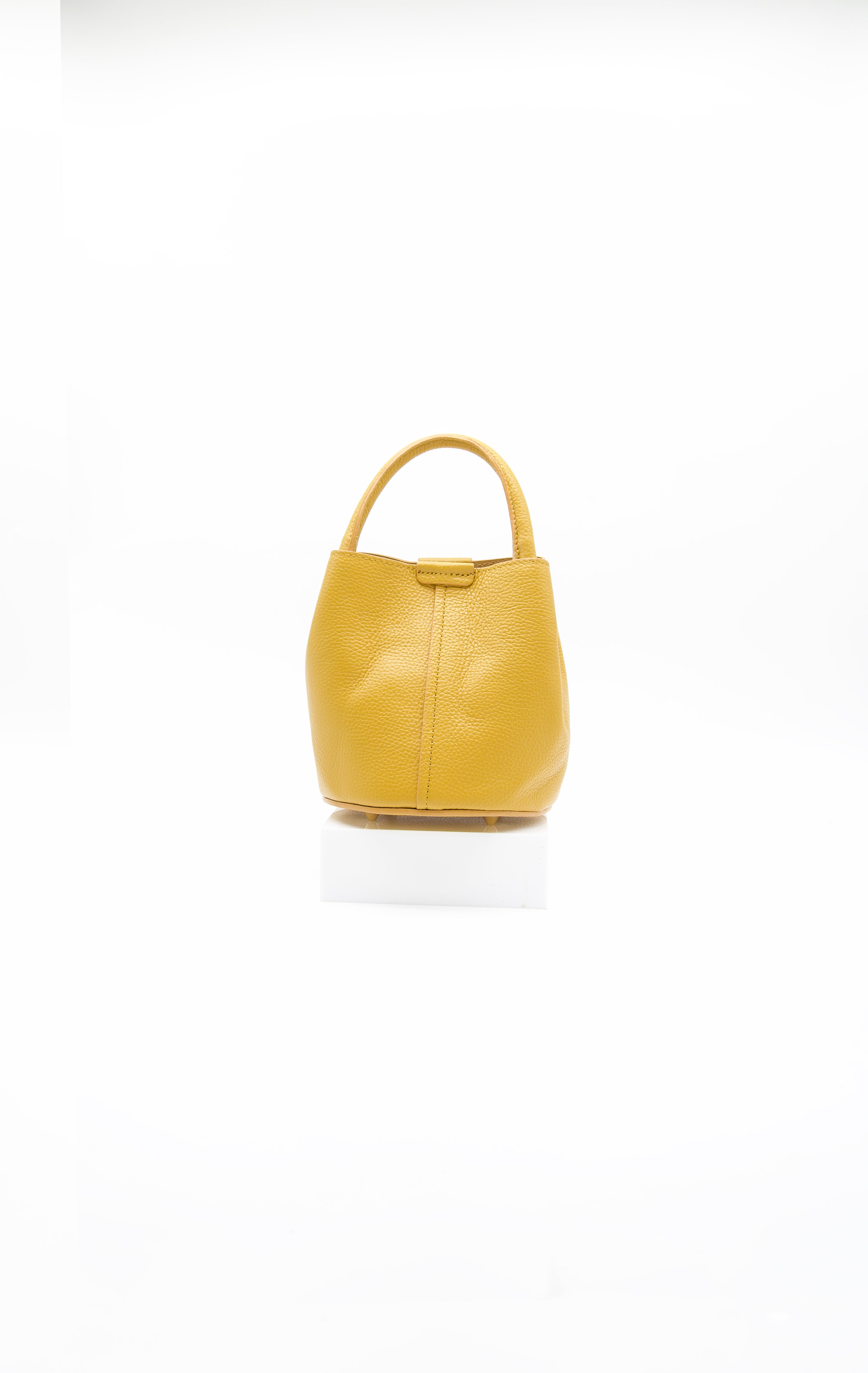 Gabriella Top Handle Italian Leather Bucket Bag